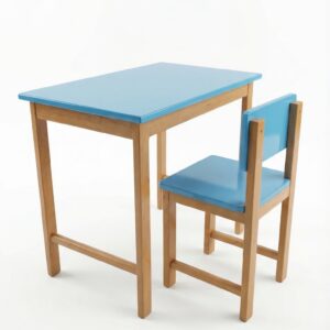 children’s wooden desk and chair set