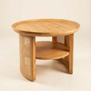 solid wood rattan coffee table