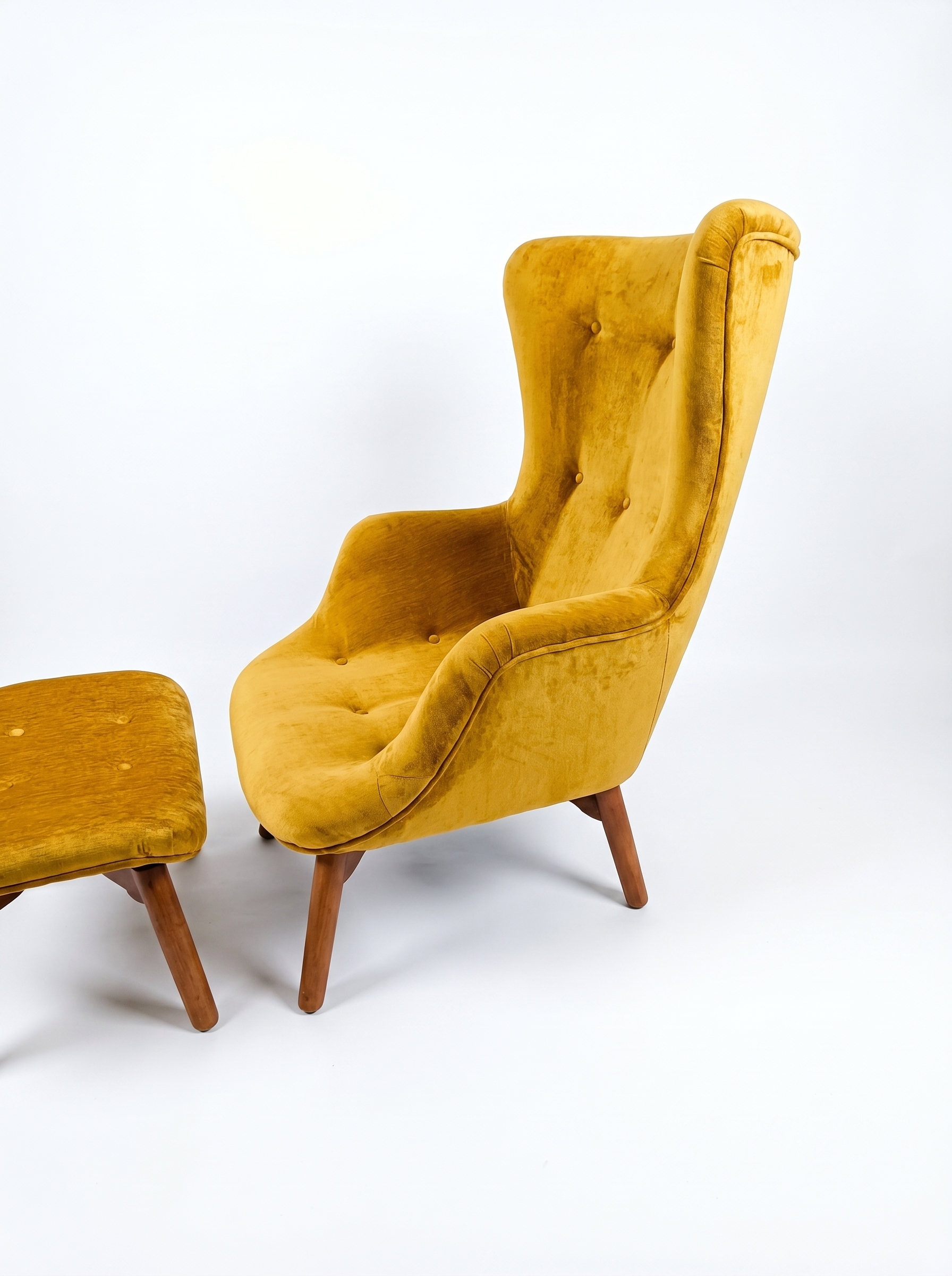 winged chair with footrest comfortable winged accent chair with ottoman