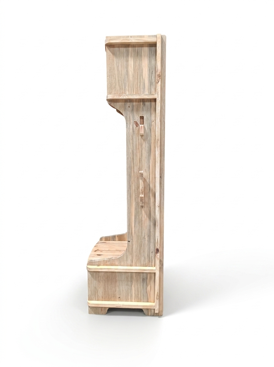 wardrobe Children's wooden organizer with open storage and hanging hooks