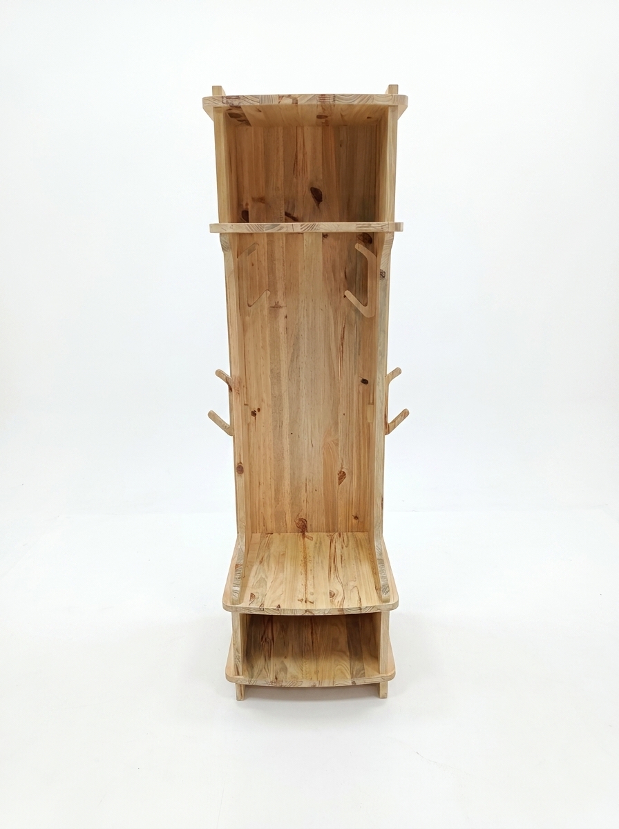 wardrobe1 Solid wood kids' storage unit with bench and shoe compartment